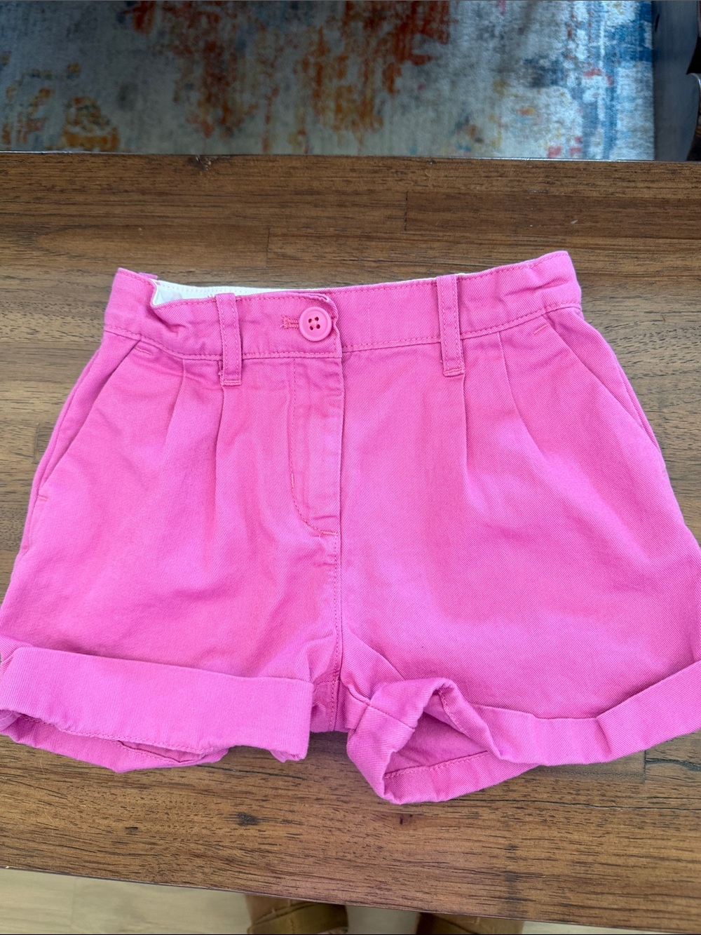 Crewcuts Bright Pink Roll-Hem Cotton Shorts